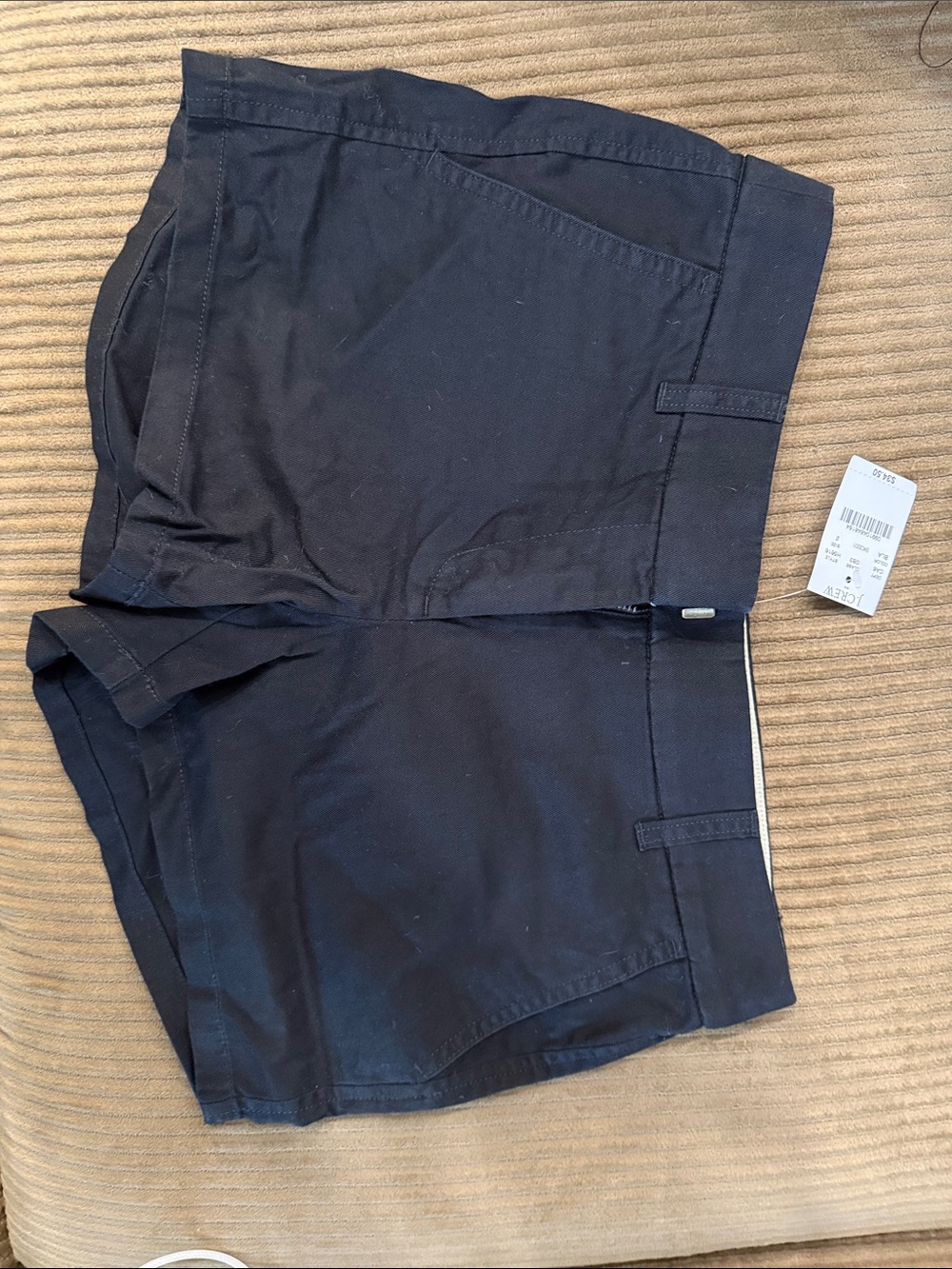 J. Crew Black Flat-Front Cotton Shorts